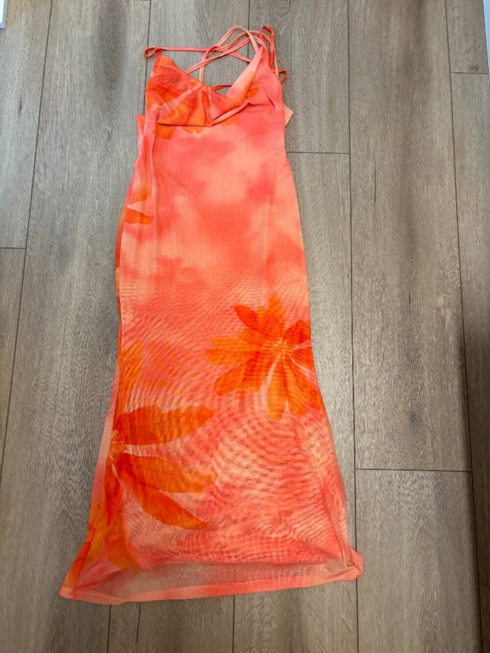 90s style tropical vacation maxi-dress